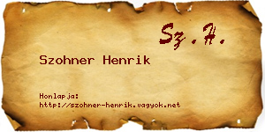 Szohner Henrik névjegykártya