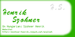 henrik szohner business card